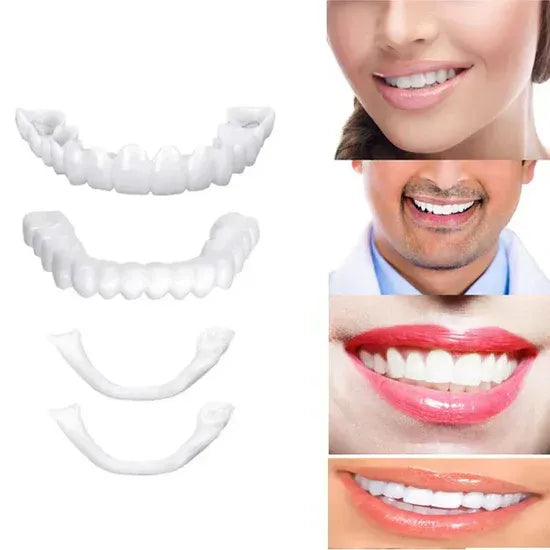 2 Pairs Snap on Smile Teeth Covers-Natural Look-Instant Smile(confident smile)