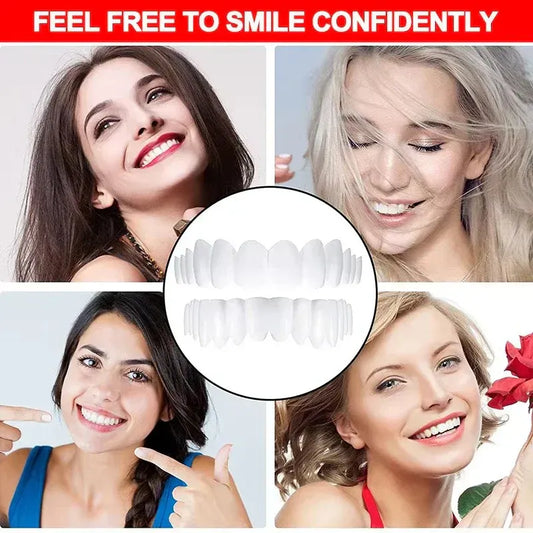 2 Pairs Snap on Smile Teeth Covers-Natural Look-Instant Smile(confident smile)